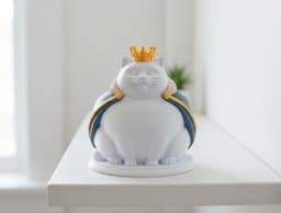 Whimsical Regal Cat Sculpture 3d model