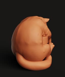 Fat Cat Planter Statue | Cute Chunky Cat Figurine | Funny Pet Lover Gift 3d model