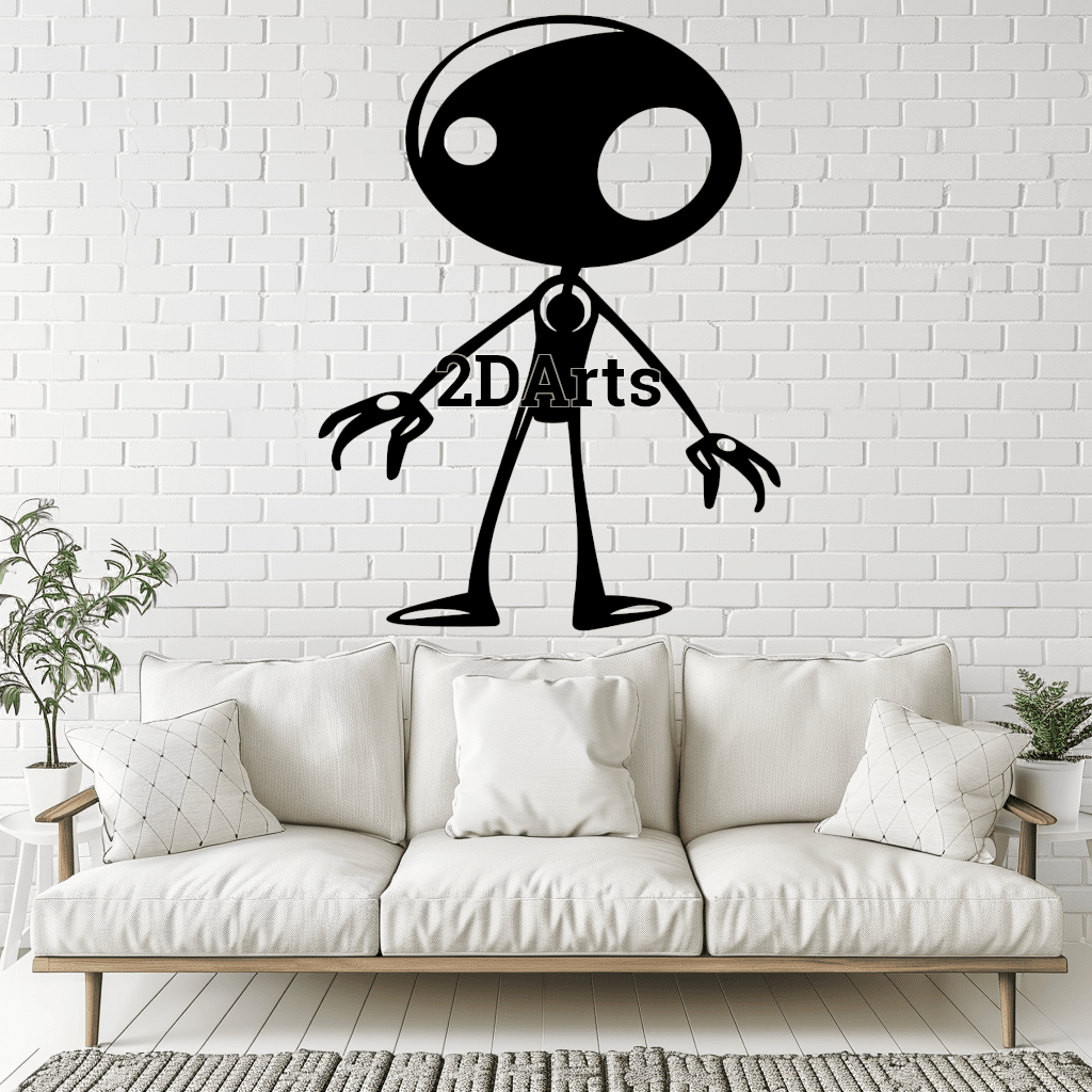 Cartoon Character 2D Wall Art/Window Art - Digital STL & SVG Files for 3D Printing and Laser Cutting 3d model