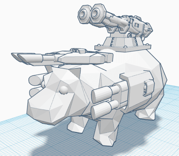 War Hippo 3d model
