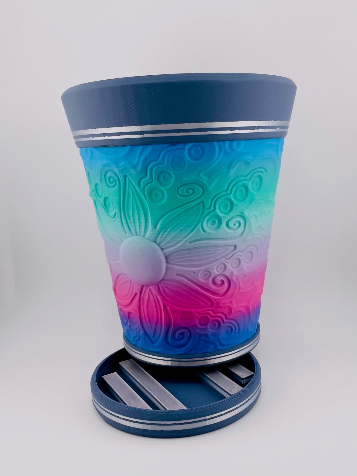 Carved 8 Petal Pot 3d model