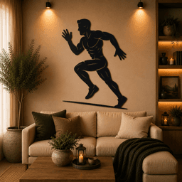 Running Athlete Silhouette 2D Wall Art.3mf 3d model