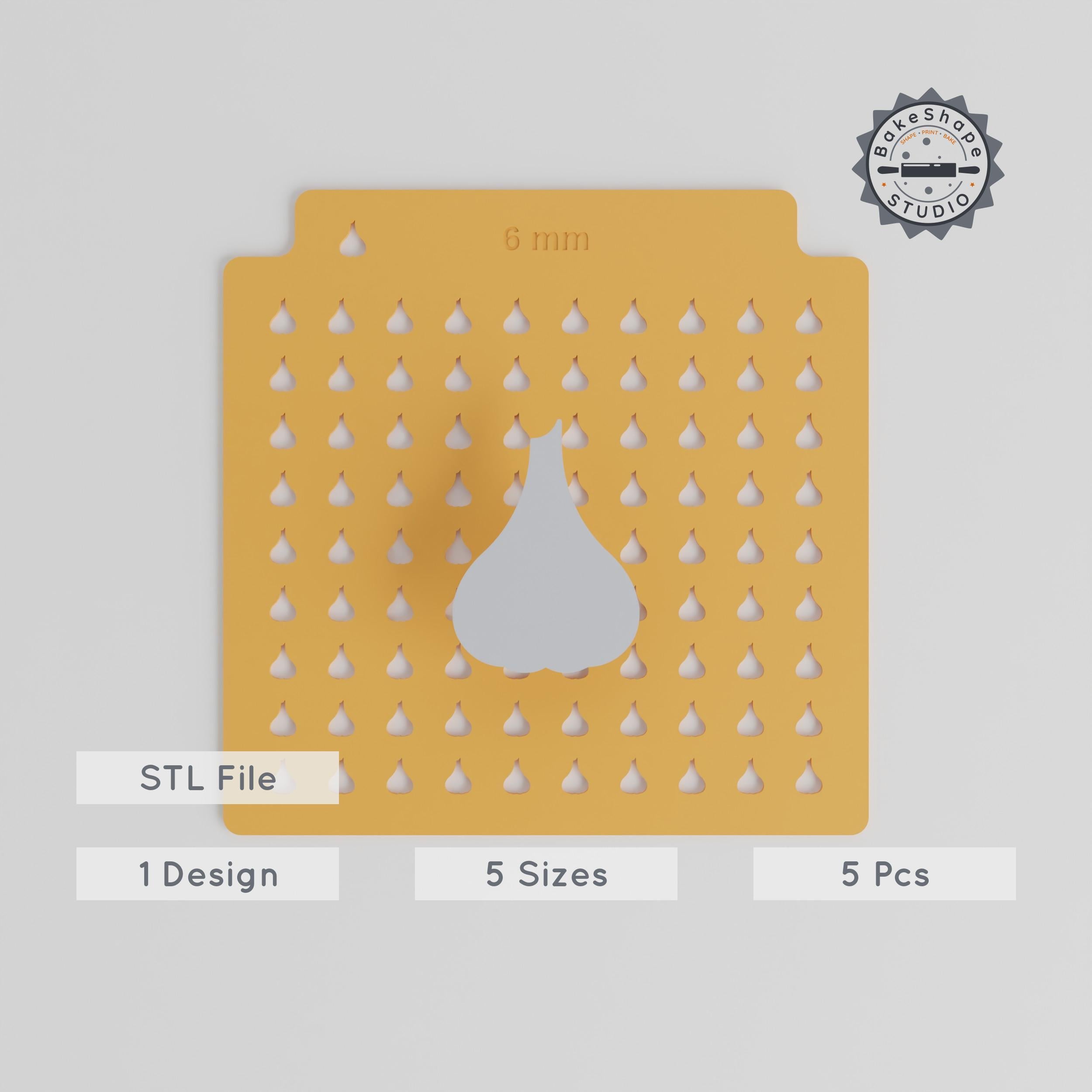 Garlic Sprinkle Stencil Set, 5 Sizes, 6-14mm, Perfect for Sprinkles, Cocoa & More PRODUCT_1339 3d model