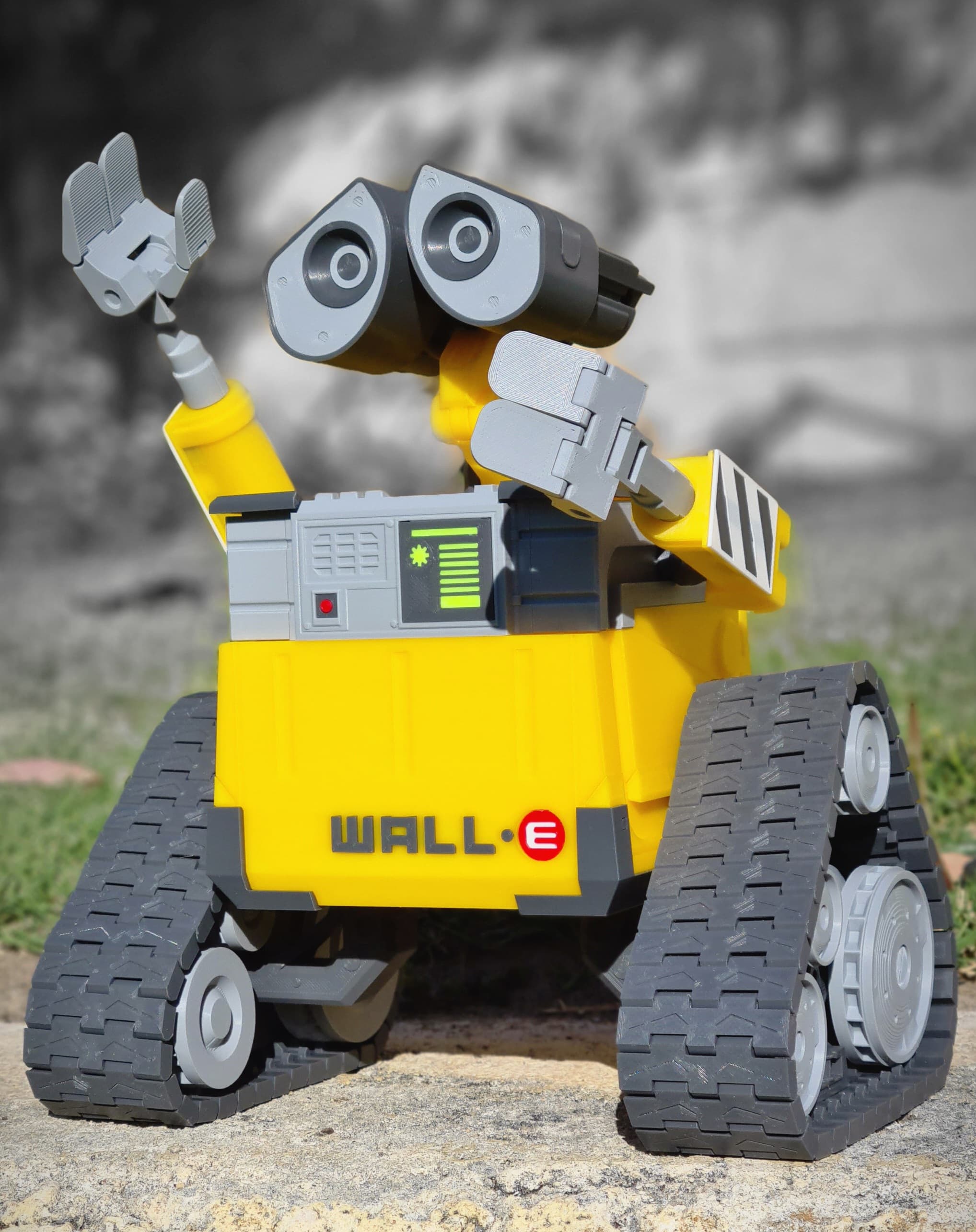 Printed in Overture PLA Pro Yellow and Light Grey, Polylite PLA Pro Dark Grey, Red Black and White, and CC DIY Materials Neon Yellow with 4 walls and 15% infill to make sure the moveable parts stayed strong