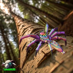 Elegant Golden Jumping Spider 3d model