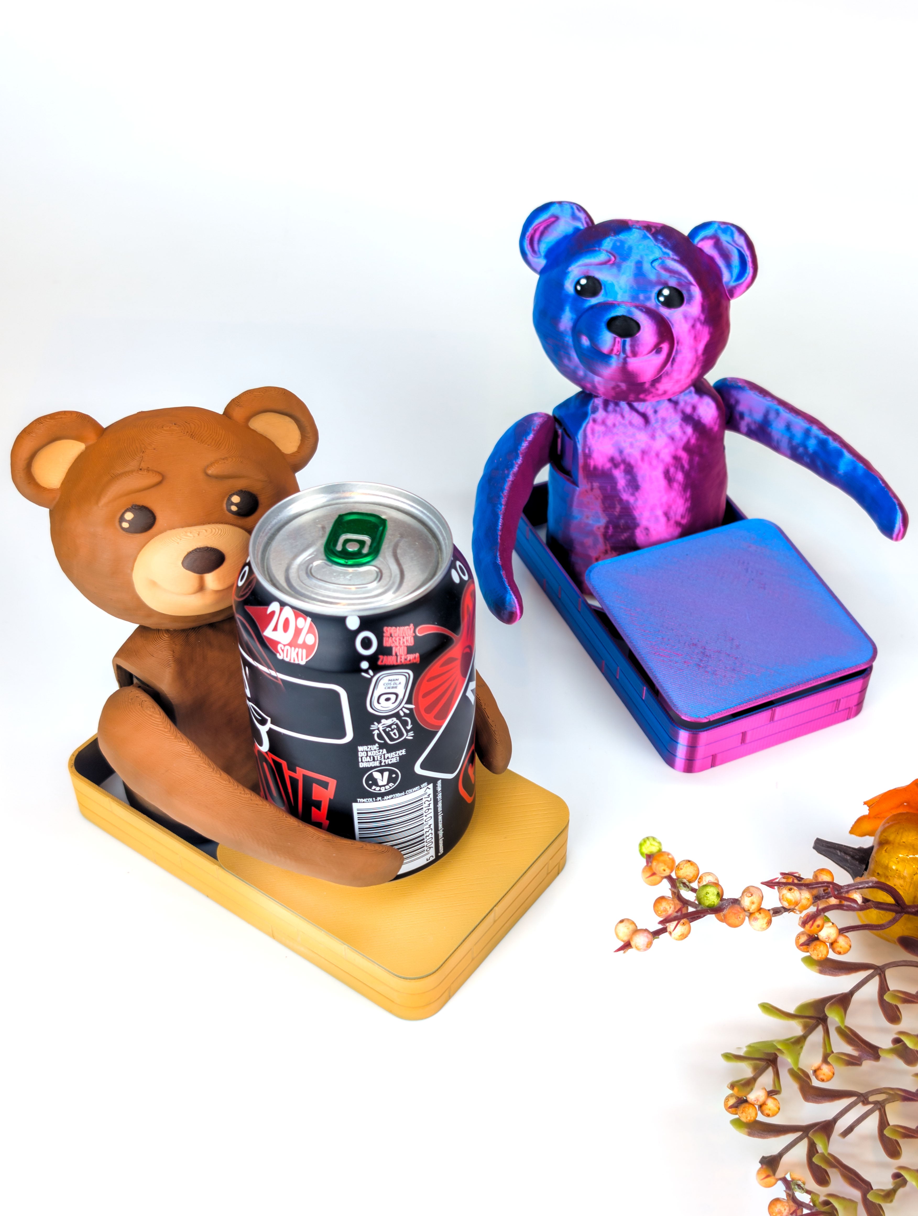 Hugging Teddy Bear: Self-Adjusting Coaster 3d model