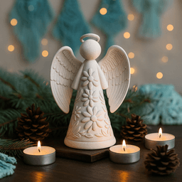 Christmas Angel Candle Holder | Glowing Holiday Decoration | Christmas Home Angel Figurine 3d model