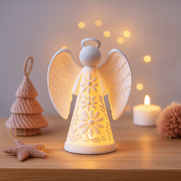 Christmas Angel Candle Holder | Glowing Holiday Decoration | Christmas Home Angel Figurine 3d model