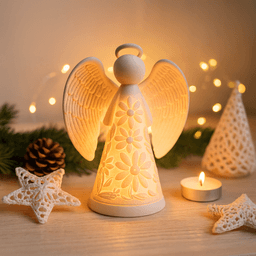 Christmas Angel Candle Holder | Glowing Holiday Decoration | Christmas Home Angel Figurine 3d model