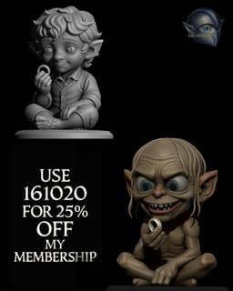 Gollum Chibi 3D Model Holding the One Ring 3d model