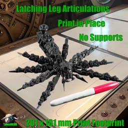 Articulated Steampunk Jumping Spider (also static .stl minature) 3d model