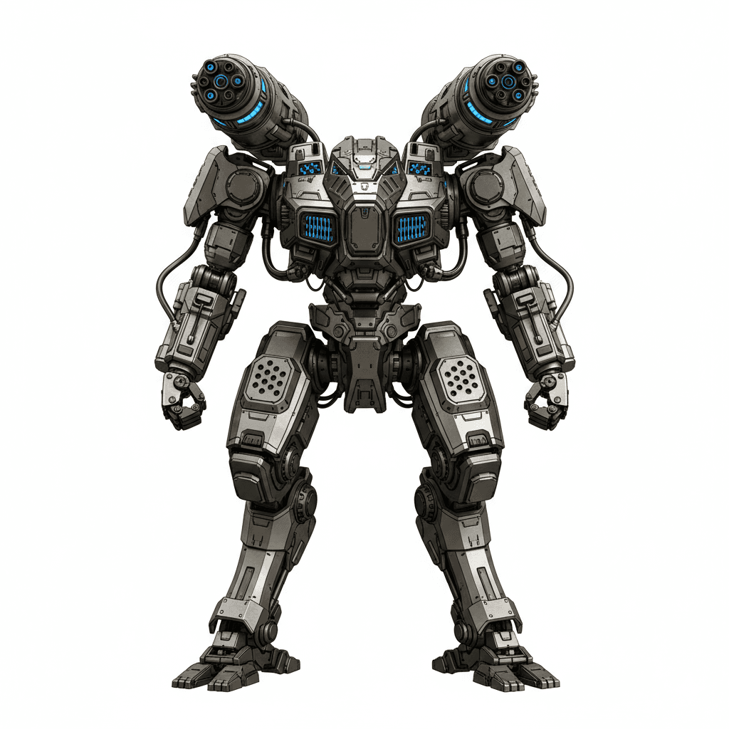 Military Mechs : Heavy Pulse Cannon Mech 3d model