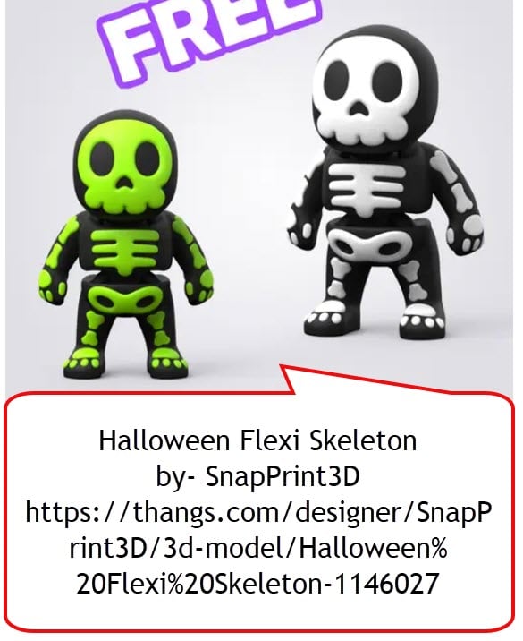 Articulating Halloween Flexi Skeleton_remix 3d model
