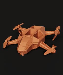 Sci-Fi Drone Pot STL | Desk Organizer 3D Print | Tech Decor 3d model