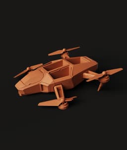 Sci-Fi Drone Pot STL | Desk Organizer 3D Print | Tech Decor 3d model
