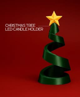 Christmas Tree LED Candle Holder – Modern Spiral Holiday Decor 3d model