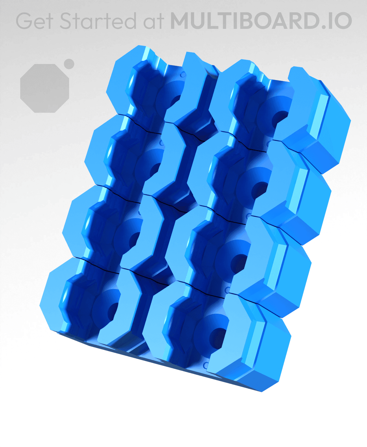 Multiboard Offset Snaps 6.25 mm - Dual Offset Snap (DS Part A) - x4 Stack - 3D model by ...