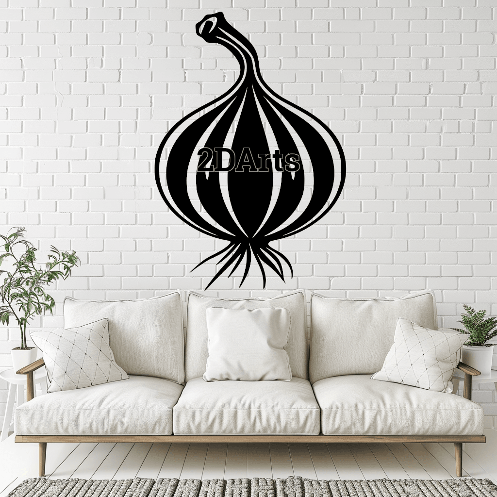 Garlic 2D Wall Art/Window Art - Digital STL & SVG File for 3D Printing or Laser Cutting 3d model
