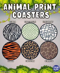 Jungle Safari Animal Print Coasters 3d model