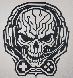 Cyber Skull Gamer Wall Art Decor.stl 3d model