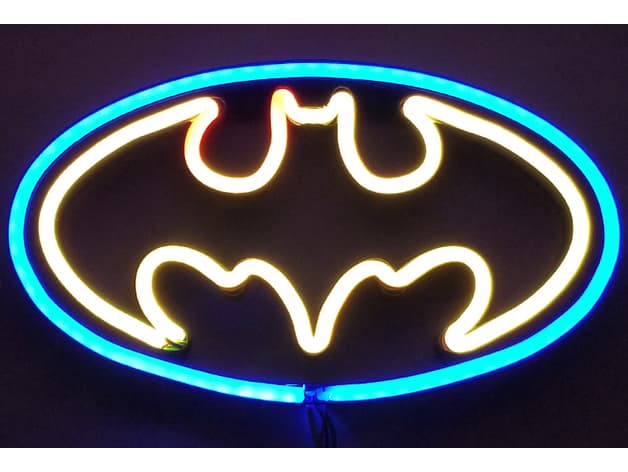 Batman Symbol Neon Sign - 1989 Style 3d model