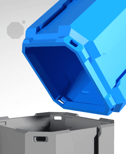 3x3x2.5 - Full Multipoint Rail - Standard Click-In Multibin Shell Extension 3d model