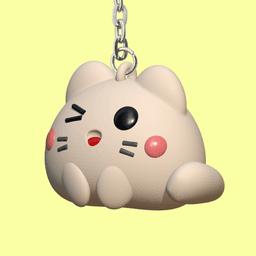 White Cat Winking 3d model