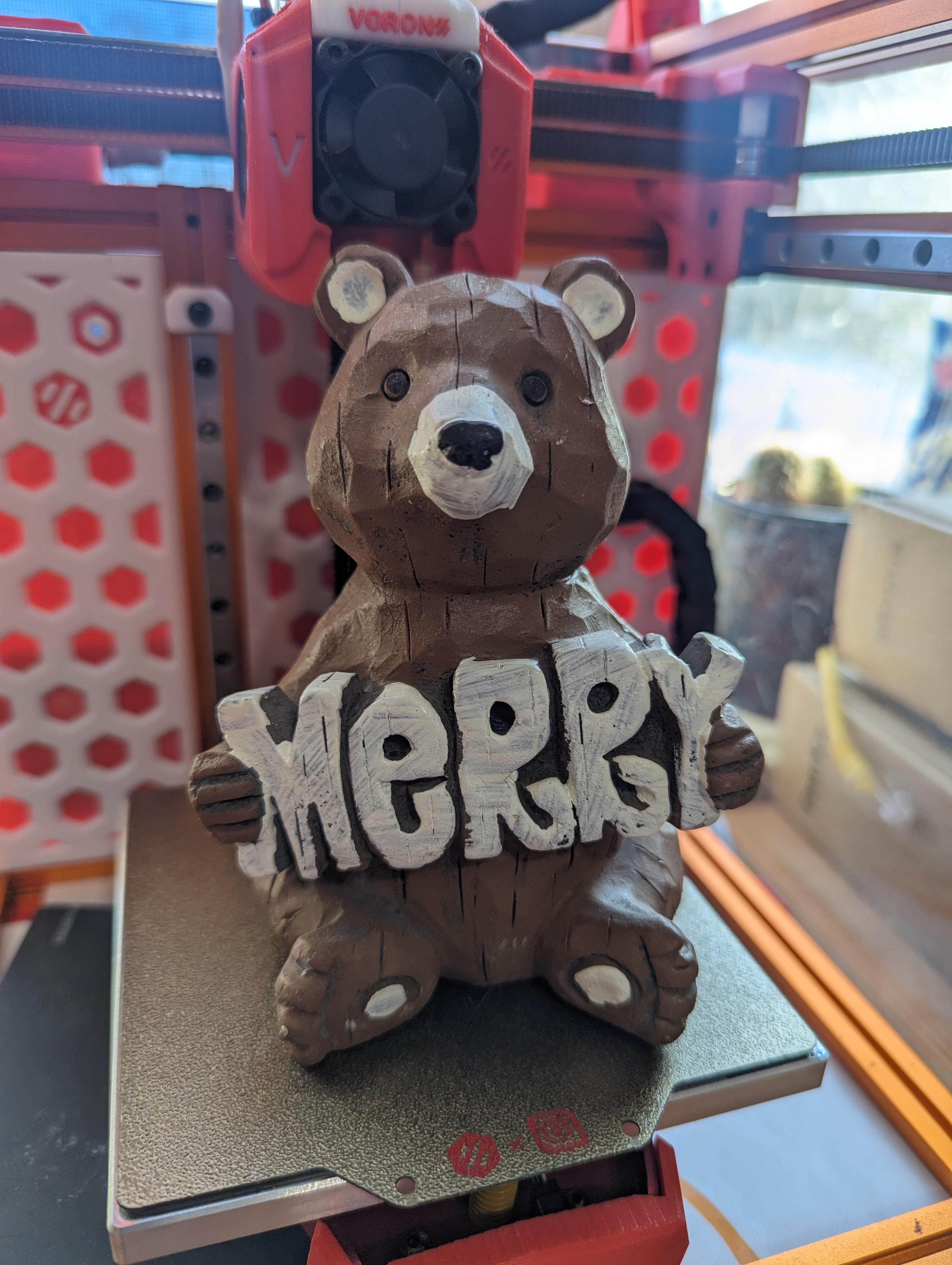 Cute Xmas Bear 3d model