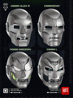 Modular Dr Doom Mask 3D Printer STL file 3d model