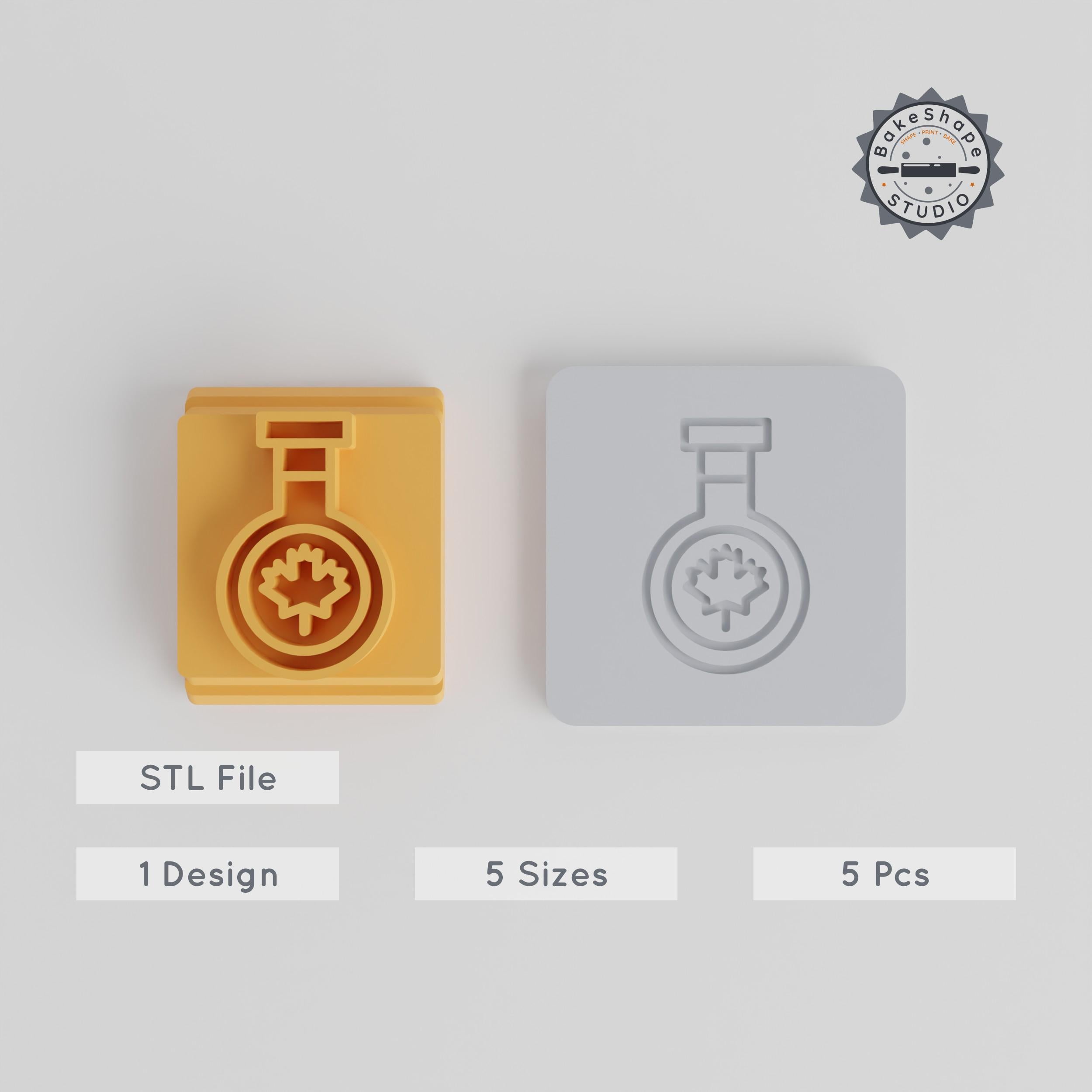 Stamp Tile Bottle Set, 5 Motif Sizes for Clay, Cookies & Fondant PRODUCT_5499 3d model