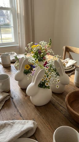 Modern Bunny Vase | Minimal Rabbit Flower Holder for Spring & Easter Decor 3d model