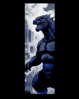 comic art of the monster Godzilla - set of bookmark 3d model