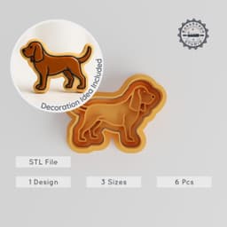 Bloodhound Cookie Cutter & Stamp Set, Pet Canine Design, Perfect for Cookies & Fondant, 3 Sizes S/M/L, 6 Piece Animal Tracker Collection PRODUCT_264 3d model