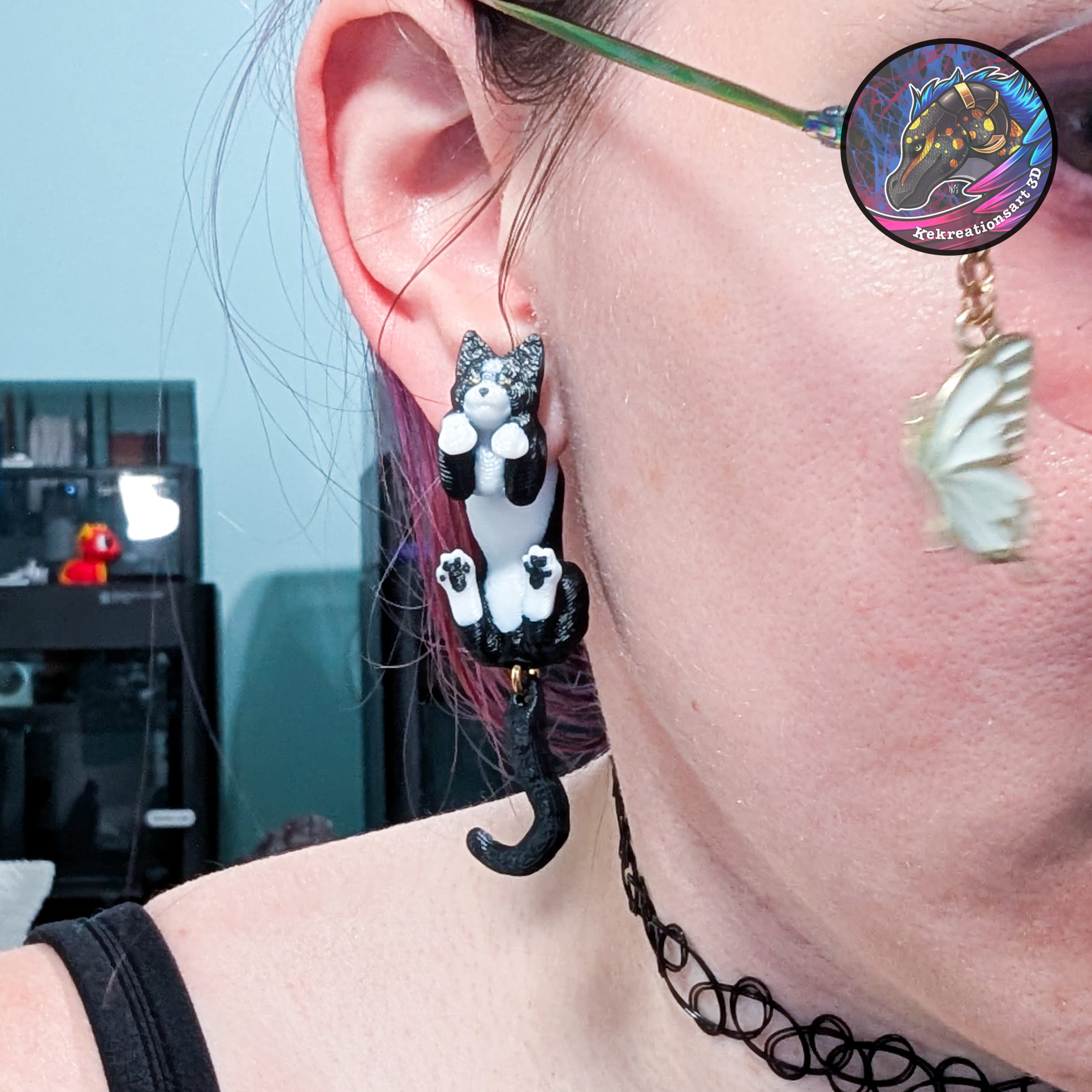 cat earrings 3d model