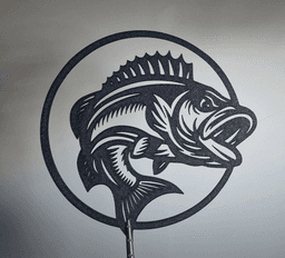 Bass Fish 2D Wall Art.3mf 3d model