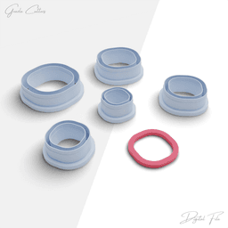 Thin Basic Shapes Polymer Clay Cutter Package, 5 Models, 2 Cutter Version, 5 Sizes Included, No: 962 3d model
