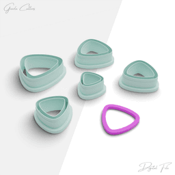 Thin Basic Shapes Polymer Clay Cutter Package, 5 Models, 2 Cutter Version, 5 Sizes Included, No: 962 3d model