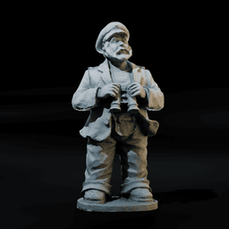 Sea Captain Skipper Miniature Figure | 28mm/32mm Heroic 3d model