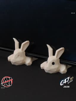 Low-Poly Bunny Phone Holder 3d model