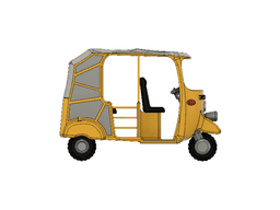 Yellow Tuk-Tuk/ Auto Rickshaw with Movements Version 2 3d model