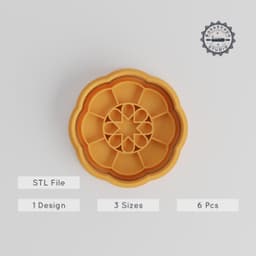 Mandala Cutter & Stamp Set, Perfect for Cookies & Fondant, Includes 6 Pieces, 3 Sizes, Features Geometric & Symmetric Designs PRODUCT_5144 3d model
