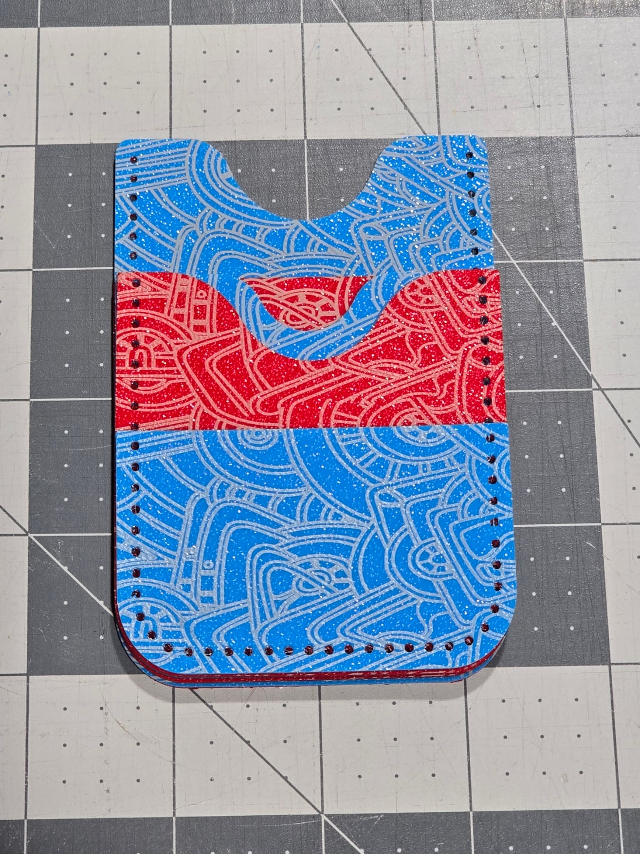 Hand sewn vertical wallet 3d model