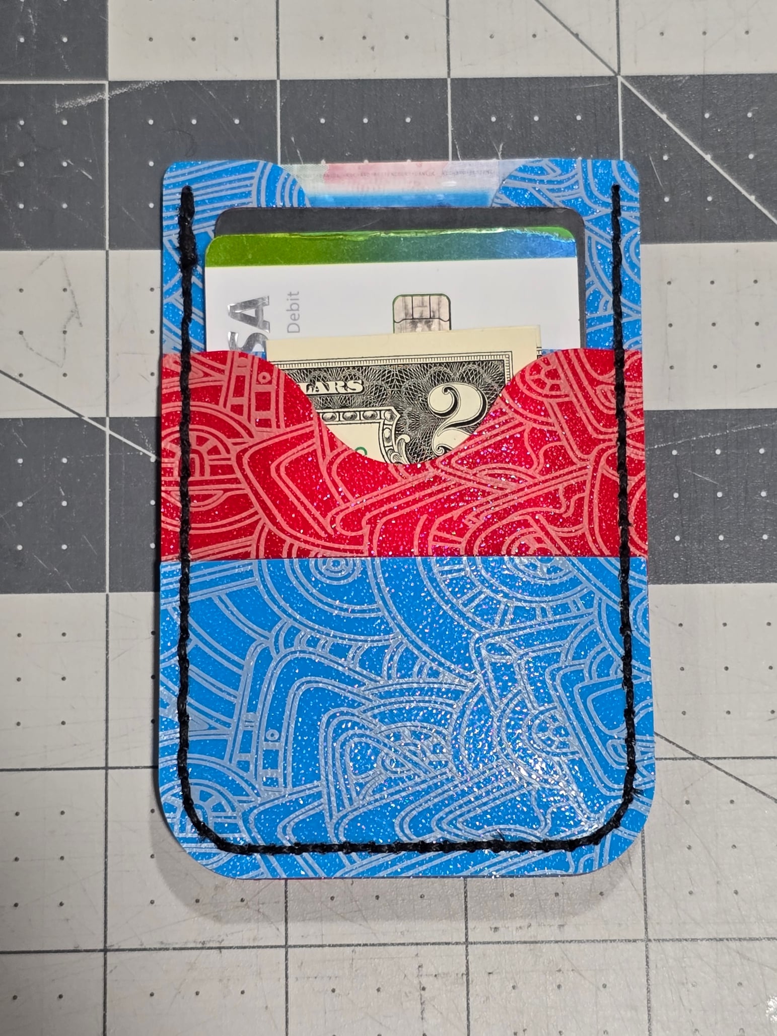Hand sewn vertical wallet 3d model