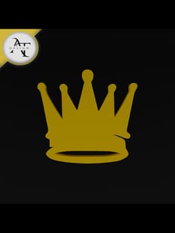 Simple Crown Symbol - 2D Art 3d model