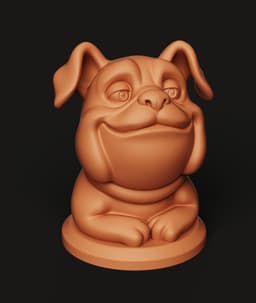 Smiling Bulldog Bust | Happy Dog Statue | Cartoon Pet Figurine | 3D Printed Dog Lover Gift 3d model