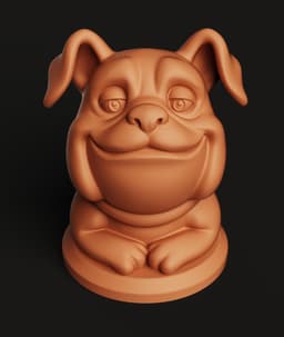 Smiling Bulldog Bust | Happy Dog Statue | Cartoon Pet Figurine | 3D Printed Dog Lover Gift 3d model