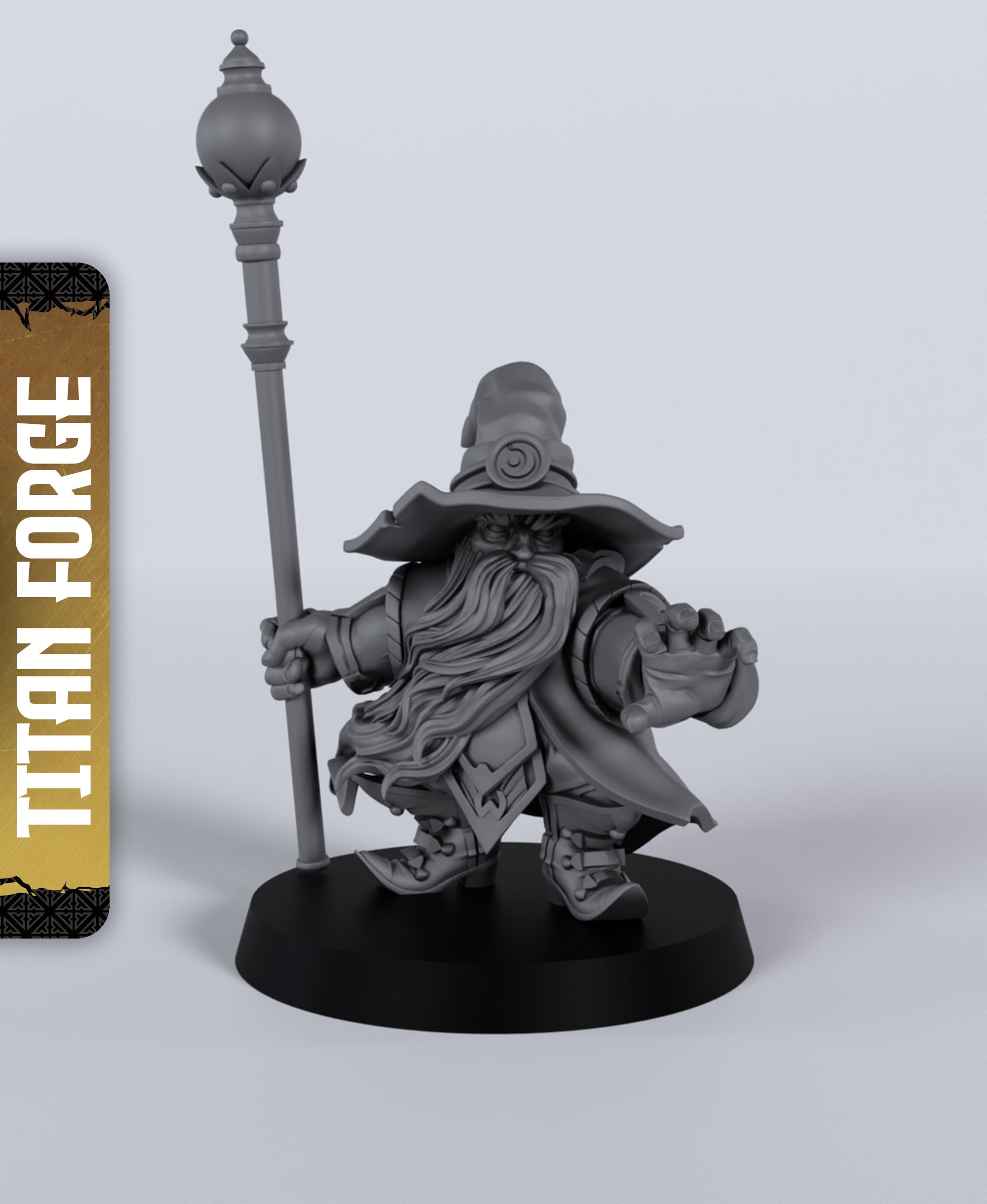 Dwarf Male Wizard - With Free Dragon Warhammer - 5e DnD Inspired for RPG and Wargamers 3d model