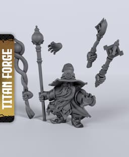 Dwarf Male Wizard - With Free Dragon Warhammer - 5e DnD Inspired for RPG and Wargamers 3d model