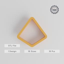 Diamond Shape Cutter Set, Rhombus Cookie & Fondant Cutter, 18 Sizes from 0.75" to 5.00", Perfect for Clay & Baking PRODUCT_1175 3d model