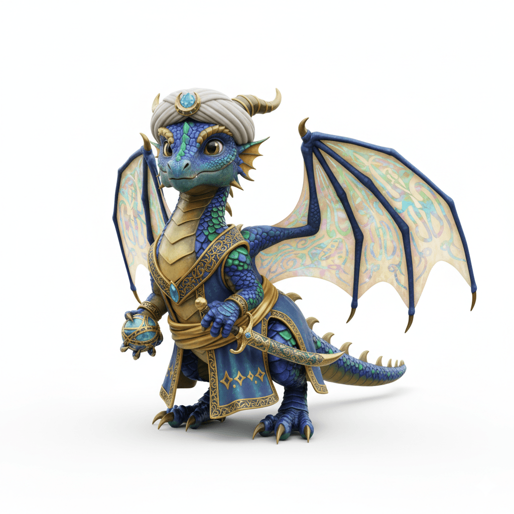 Cute Dragon : Young Sultan Dragon Royal Beast 3d model